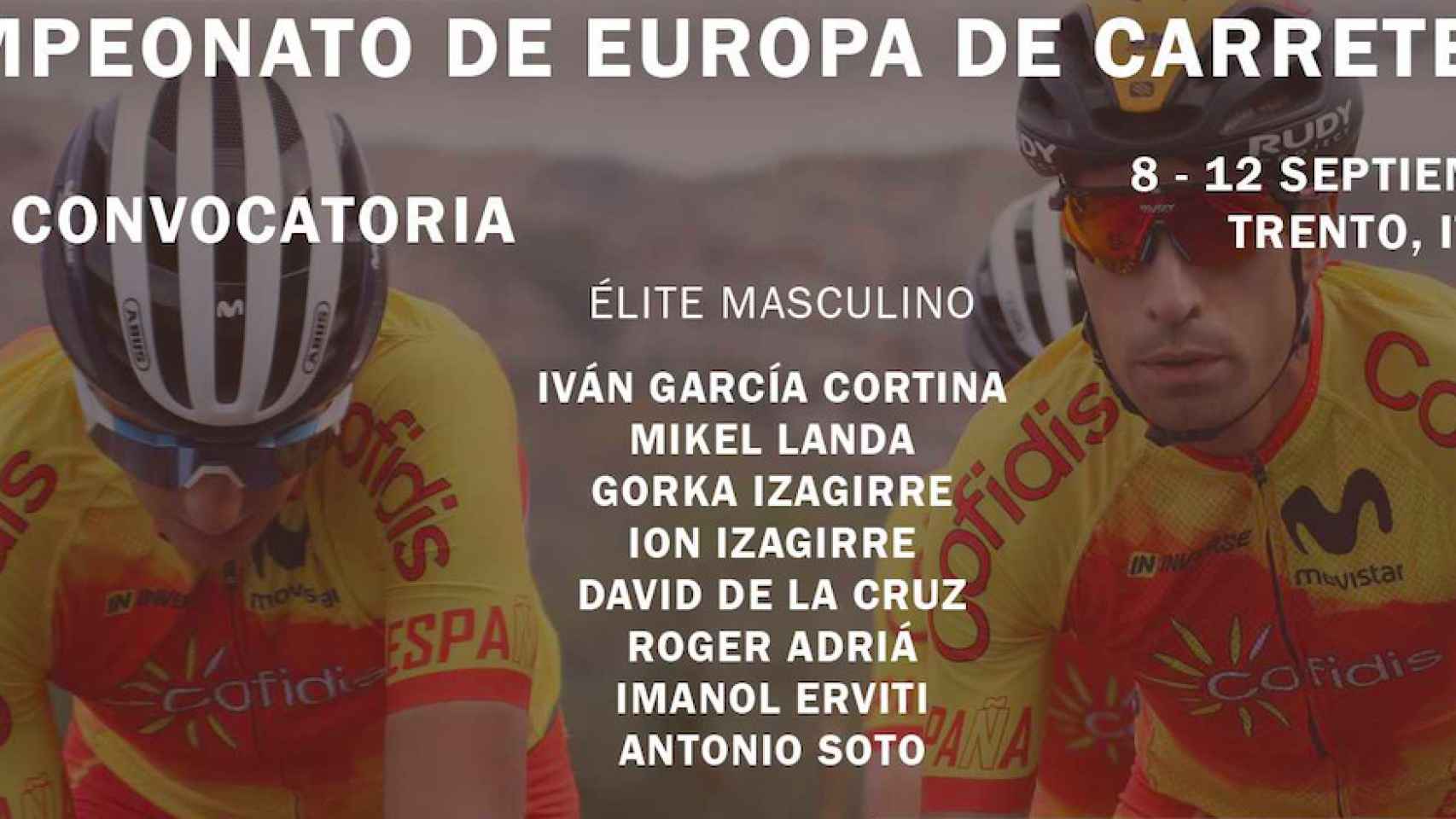 Selección de España para el campeonato de Europa de Ciclismo en carretera