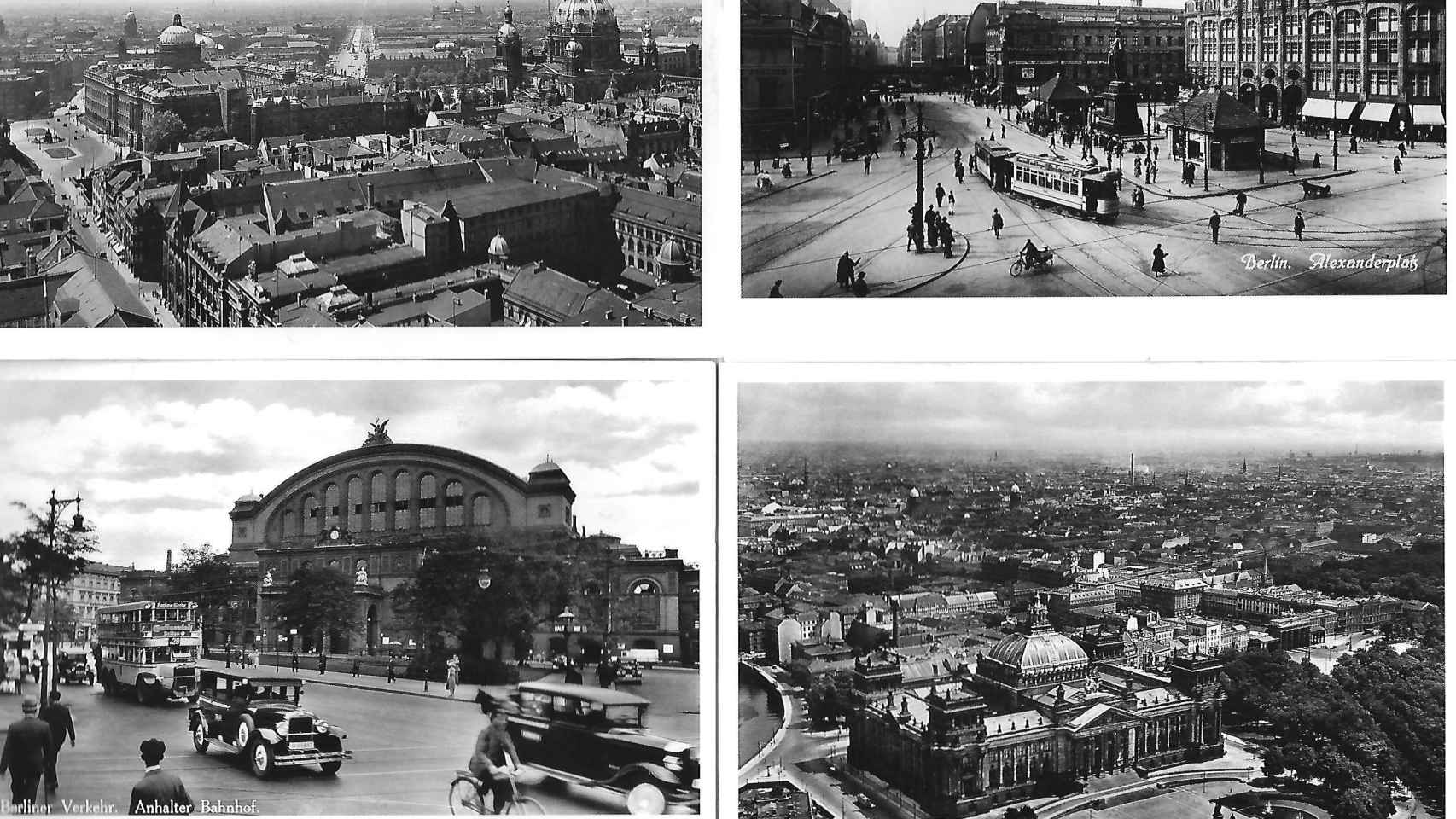 Postales de Berlín cedidas por el autor, en la esquina inferior derecha el Reichstag antes de su incendio.