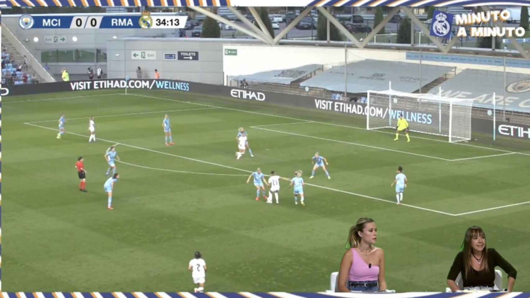 La imagen del fuera de juego que no era y que le quitó un gol al Real Madrid Femenino frente al Manchester City
