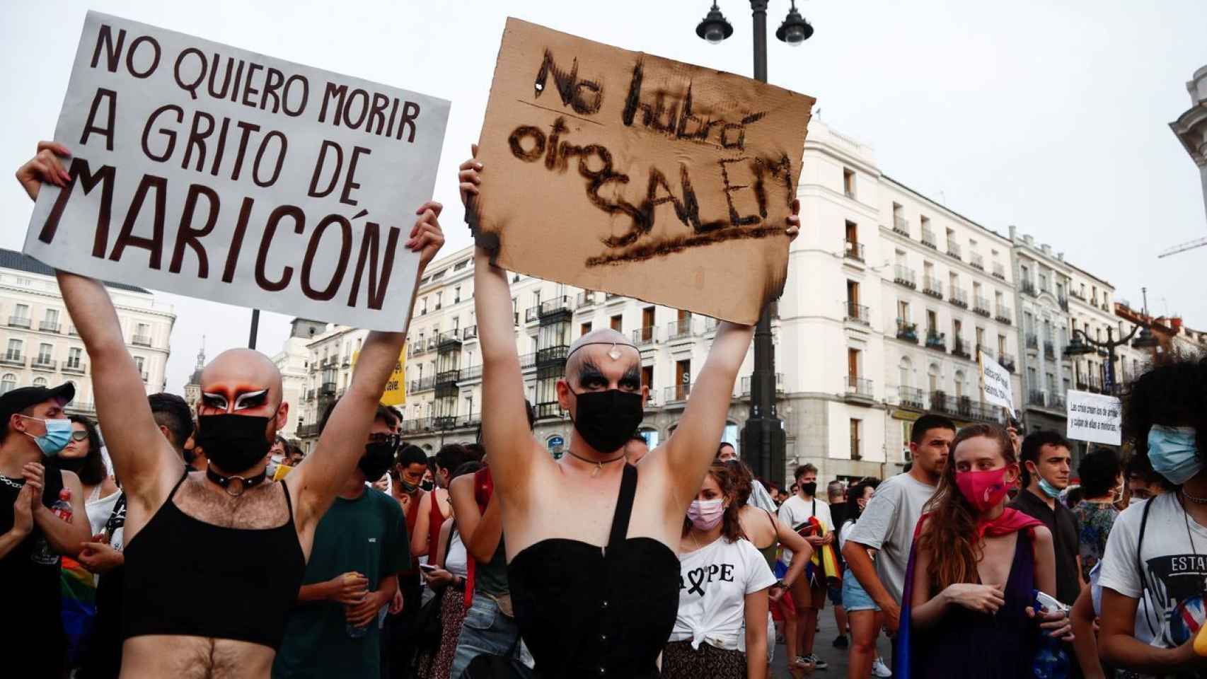 Una manifestación contra homofobia celebrada en Madrid.