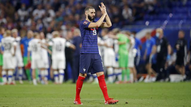 Karim Benzema, con Francia en el estadio del Lyon