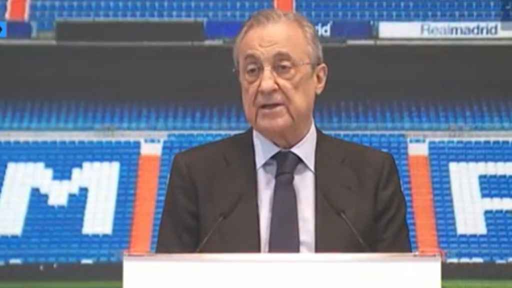 Florentino Pérez, en la presentación de Camavinga