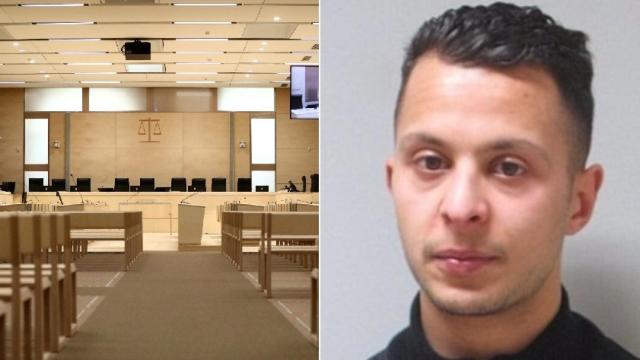 Sala en la que serán juzgados Salah Abdeslam y el resto de acusados por los atentados de París.