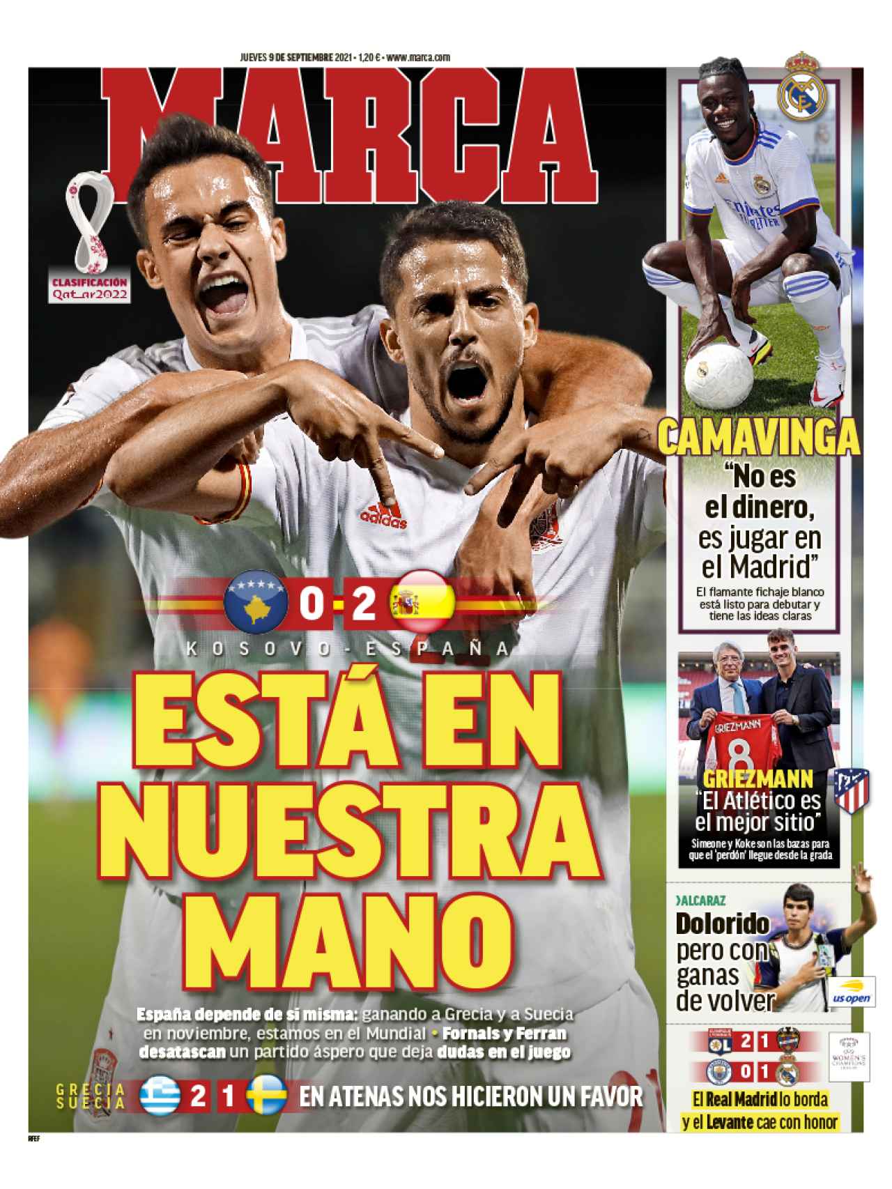 La portada del diario MARCA (09/09/2021)