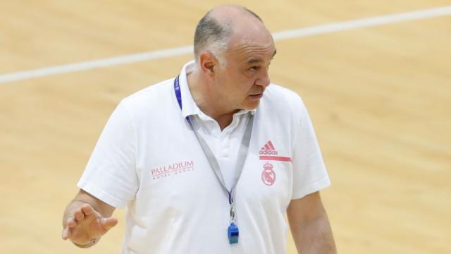 Pablo Laso durante un entrenamiento