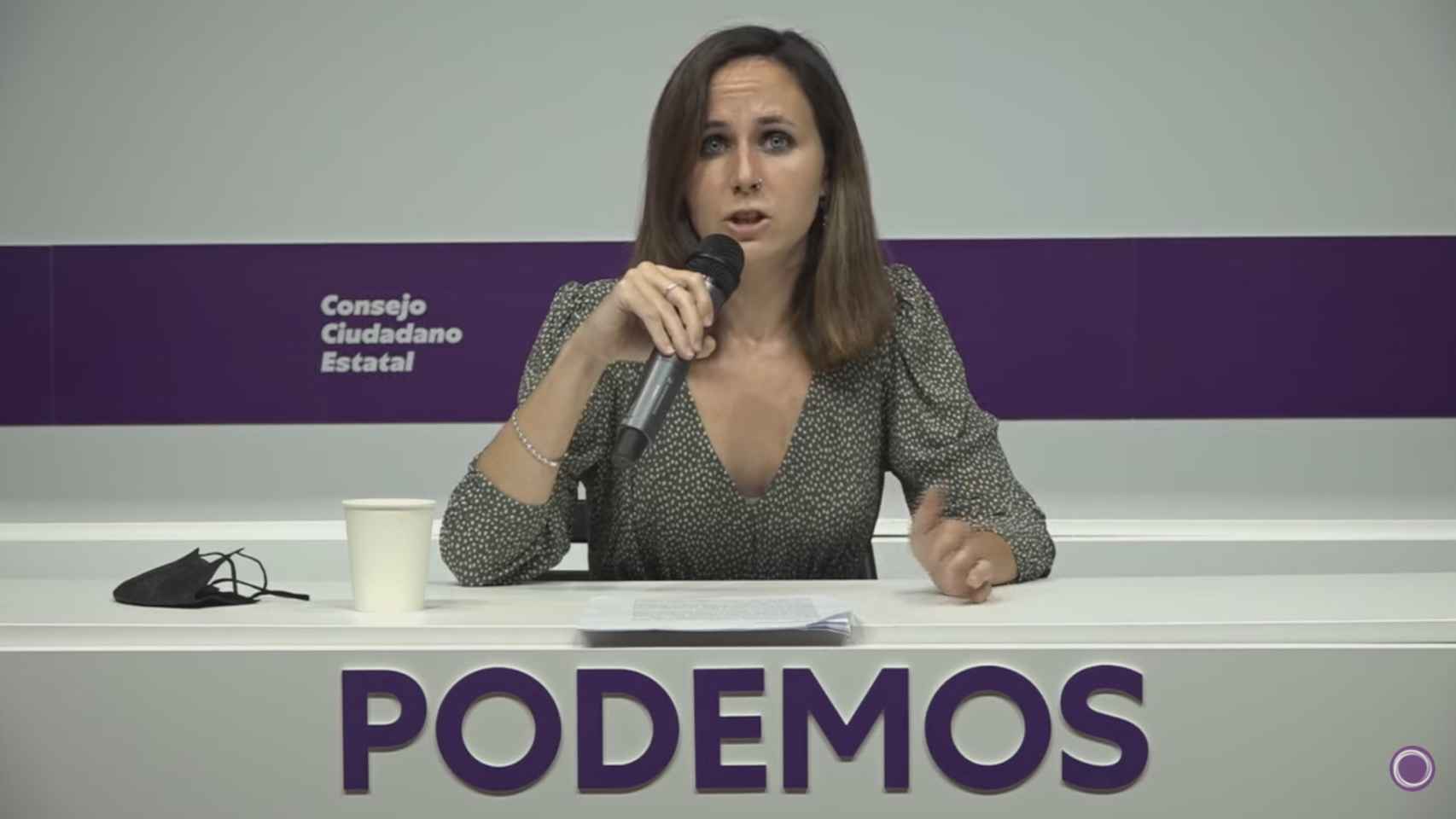 Ione Belarra, secretaria general, en su discurso ante el Consejo Ciudadano de Podemos.