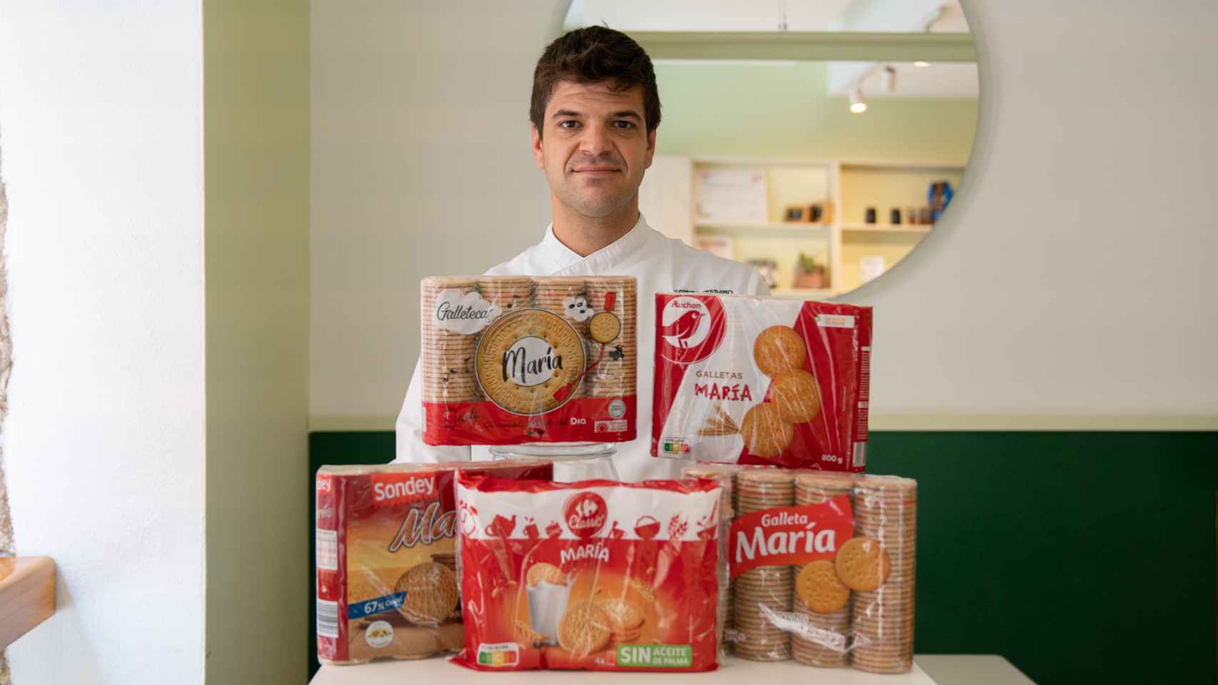 Los cinco paquetes de galletas María probados por Samuel Serrano, repostero profesional de La Barra Dulce.