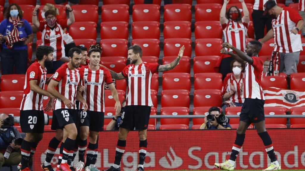 El Athletic celebra su victoria ante el Mallorca