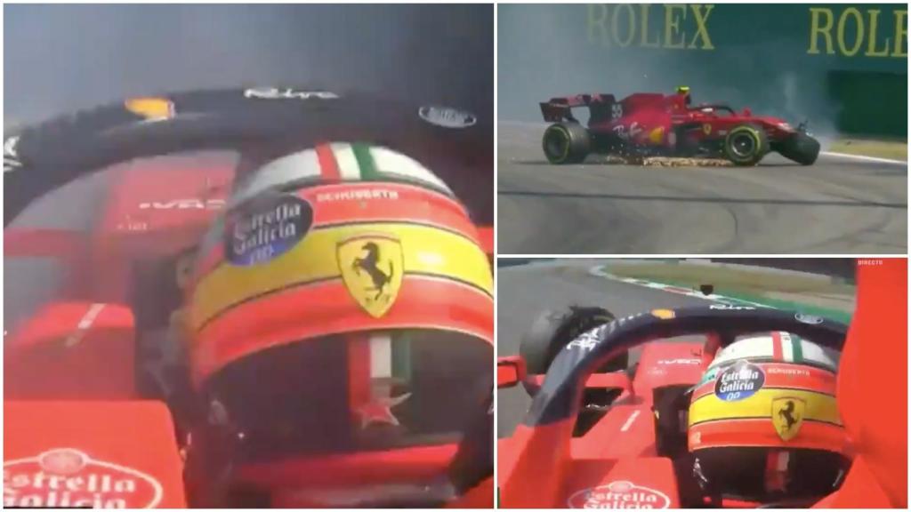 El duro accidente de Carlos Sainz contra el muro que provocó la bandera roja en Monza