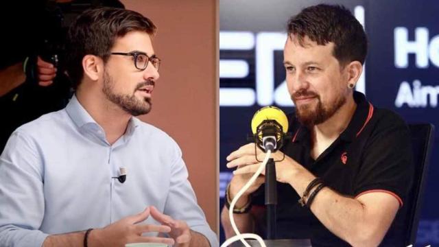 A la izquierda, Guillermo del Valle, promotor de El Jacobino; a la derecha, Pablo Iglesias.