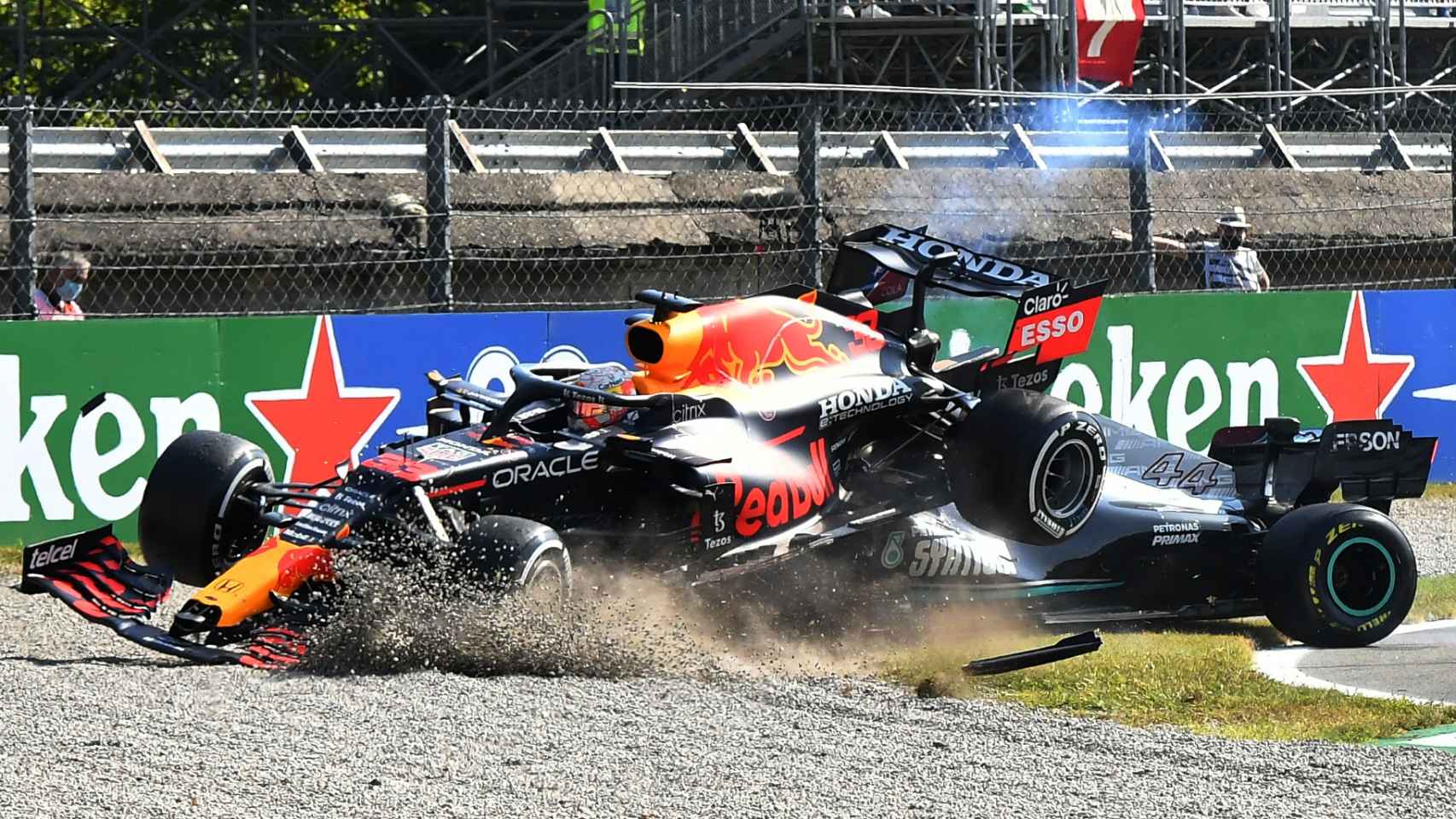 El accidente entre Verstappen y Hamilton