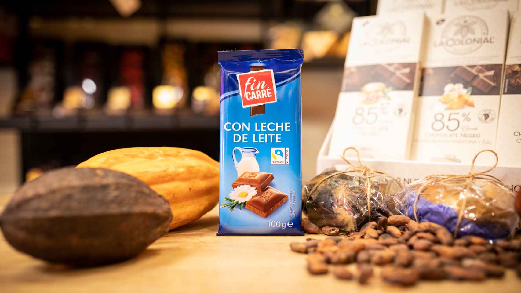 La tableta de chocolate con leche Fin Carré, la marca blanca de Lidl.