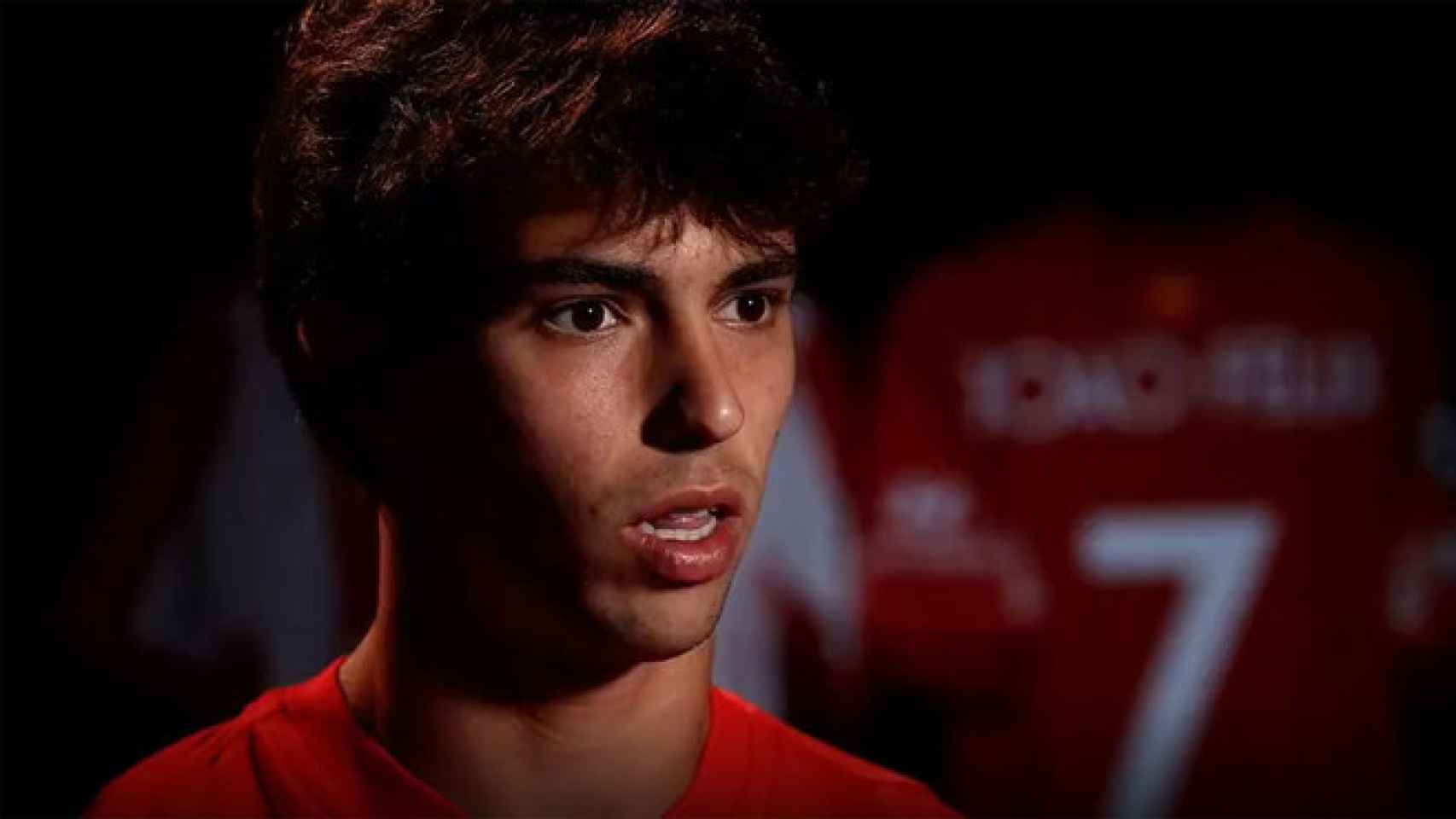 Joao Félix, en una entrevista para los medios del Atlético de Madrid