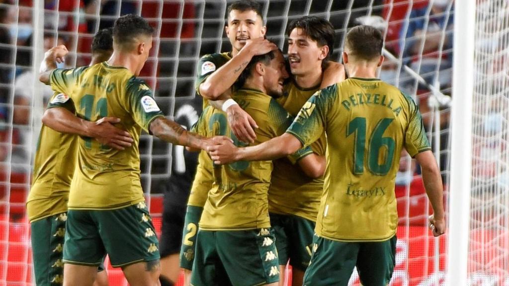 Los jugadores del Betis celebran un gol en La Liga 2021/2022