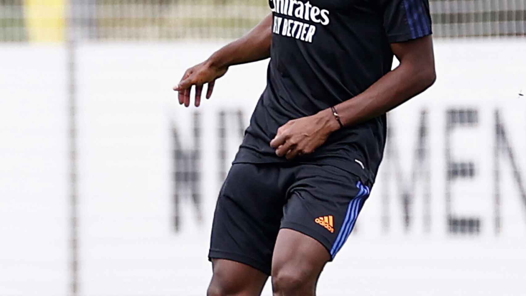 David Alaba, durante un entrenamiento del Real Madrid