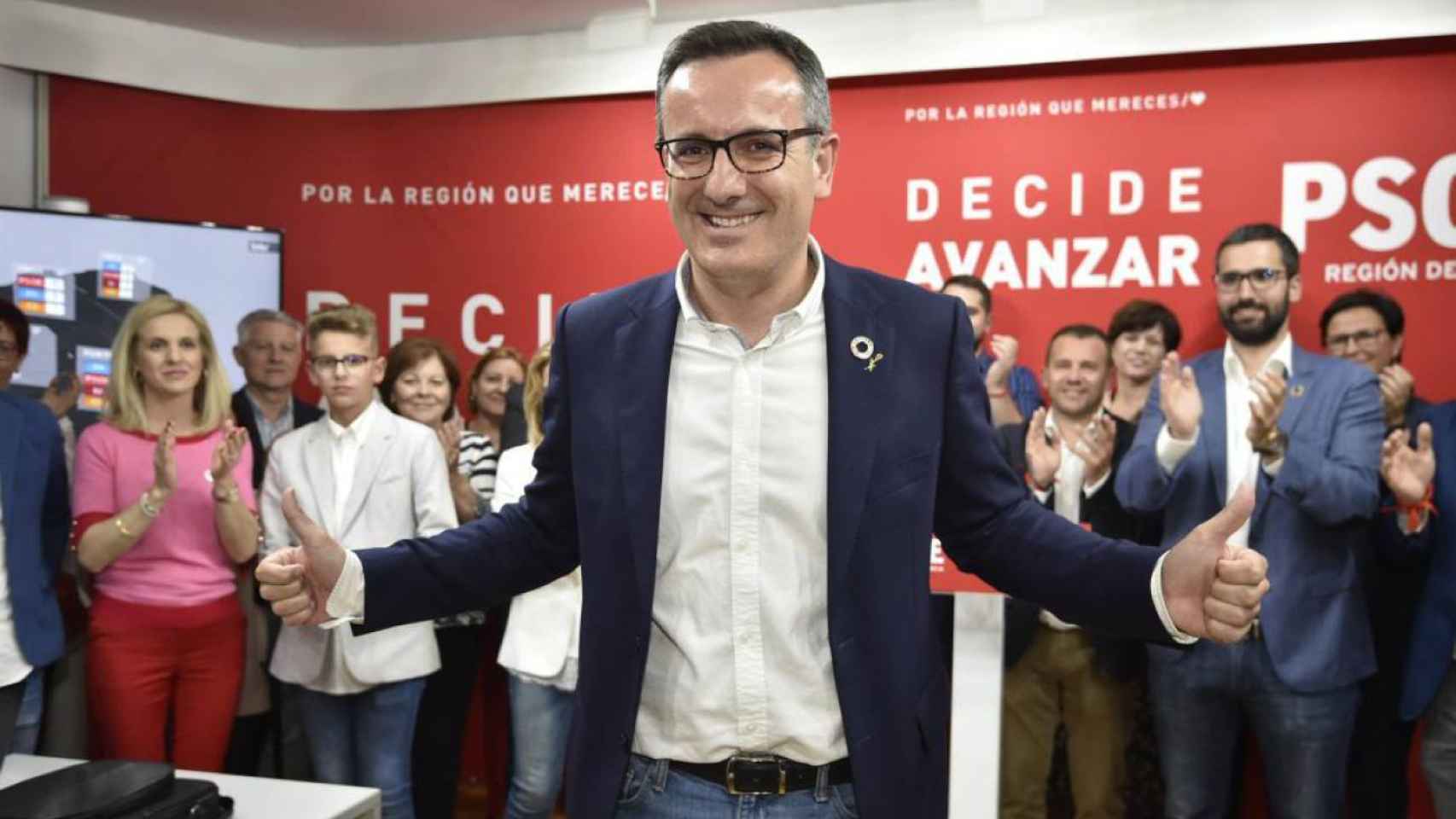 Conesa tras la victorial electoral en las autonómicas de 2019.