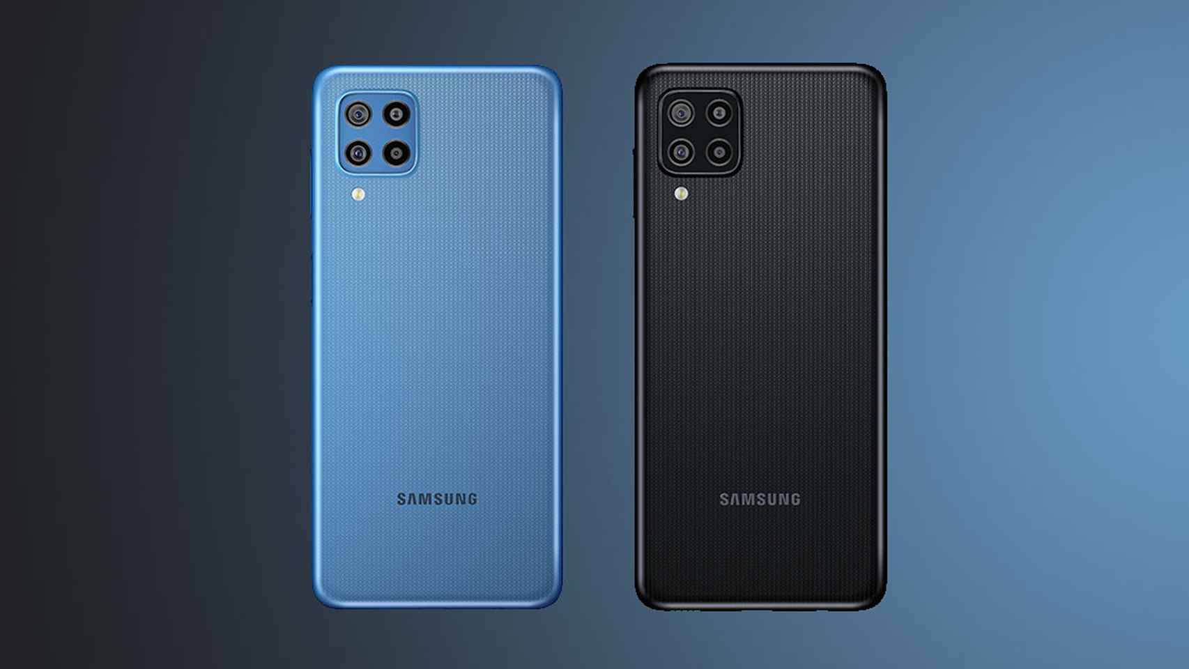 Samsung Galaxy M22 en azul y negro