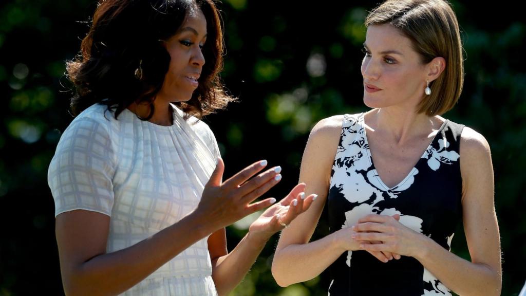 Letizia y Michelle y Obama en Washington el 15 de septiembre de 2015.
