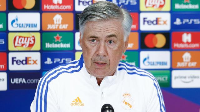 Carlo Ancelotti, en rueda de prensa de la Champions League