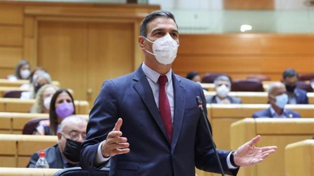 El presidente del gobierno Pedro Sánchez, interviene este martes en la sesión de control al Gobierno en el Senado.