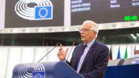 El jefe de la diplomacia de la UE, Josep Borrell, durante el debate este martes en la Eurocámara