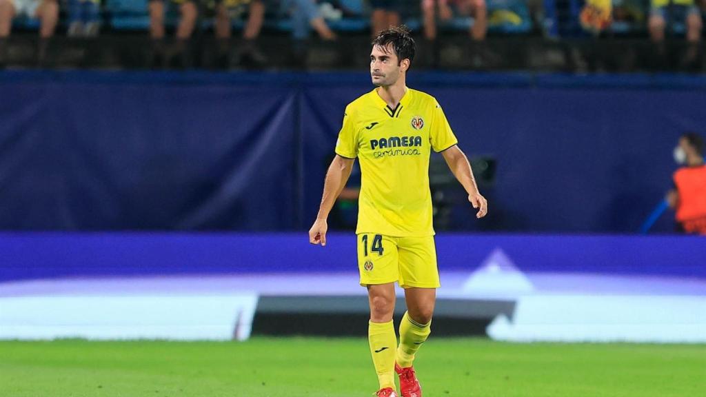 Manu Trigueros, durante el estreno en la Champions 2021/2022