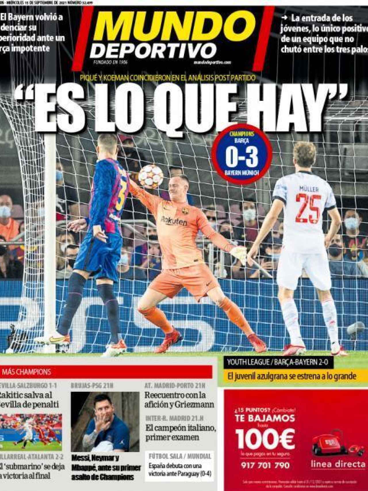 Portada Mundo Deportivo (15/09/21)
