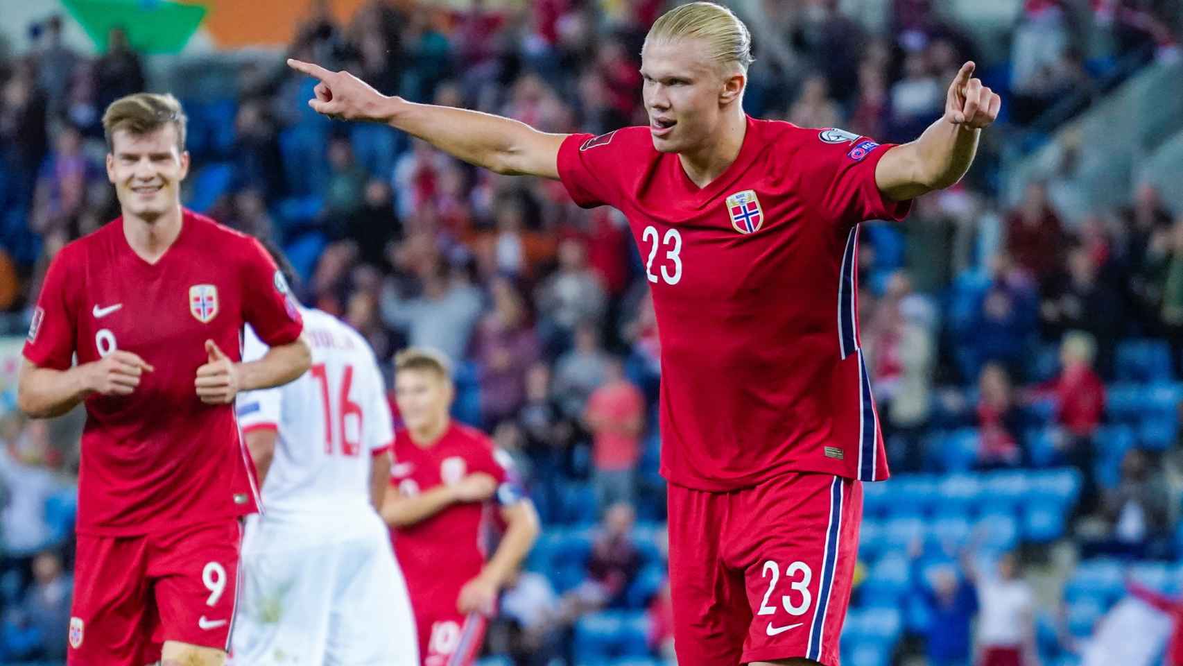 Haaland celebra un gol ante Gibraltar