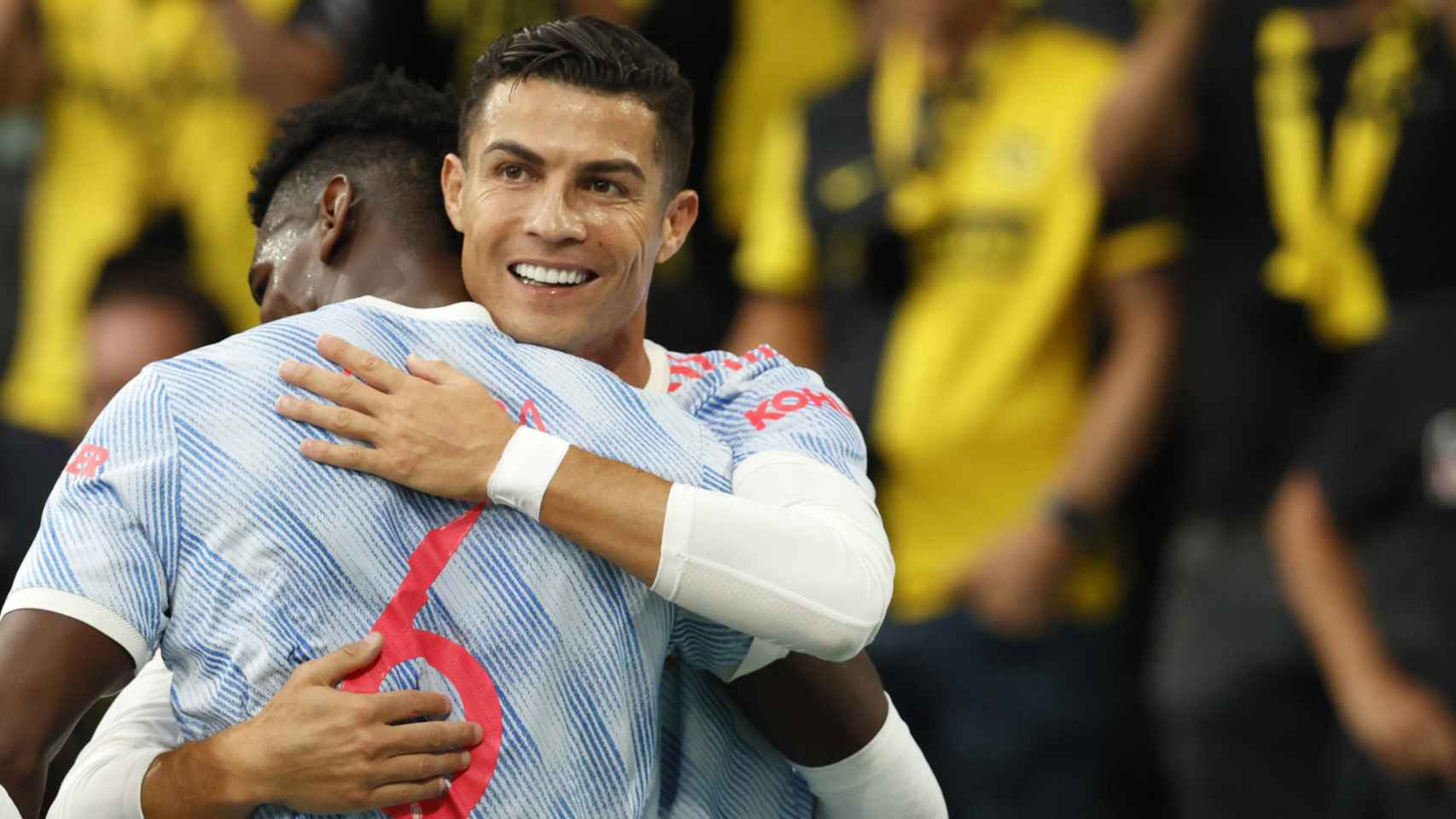 Abrazo de Paul Pogba y Cristiano Ronaldo
