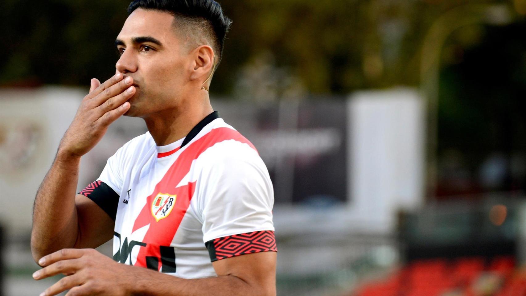 Radamel Falcao, en su presentación como jugador del Rayo Vallecano