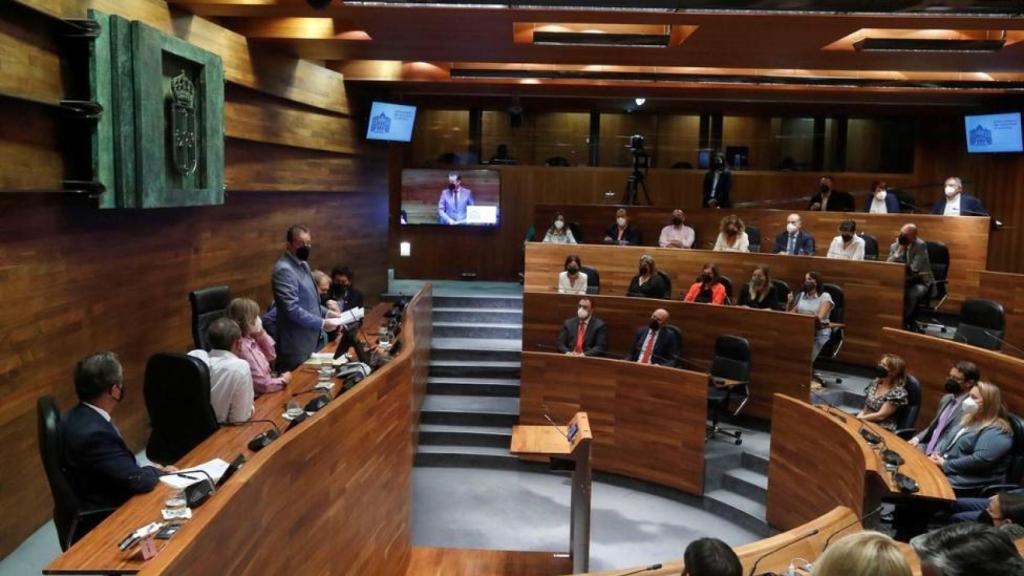 El hemiciclo del Parlamento asturiano.