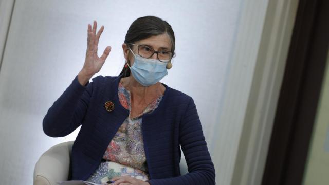 Pilar Aparicio, directora de Salud Pública del Ministerio de Sanidad, durante su intervención en la mesa redonda 'Conclusiones del II Observatorio de la Sanidad de EL ESPAÑOL', en la última jornada del II Simposio del Observatorio de la Sanidad.