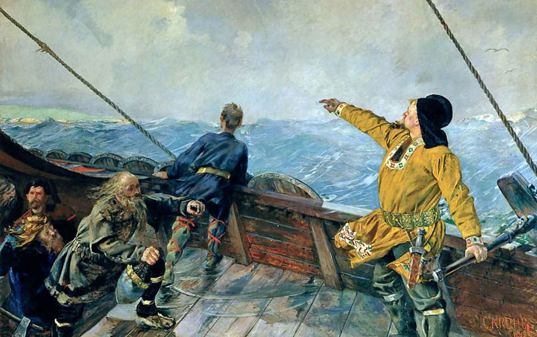 'Leif Erikson descubre América', por Christian Krohg (1893).