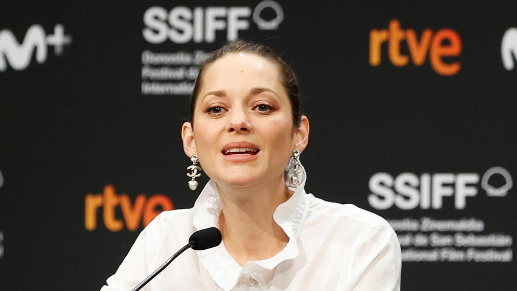 Marion Cotillard en la rueda de prensa.