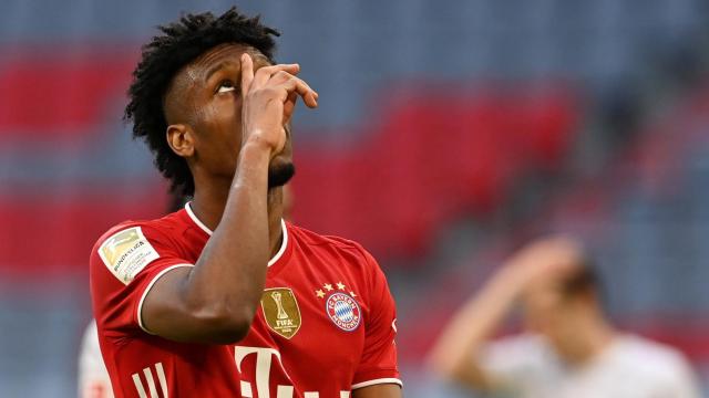 Kingsley Coman en un partido con el Bayern de Múnich