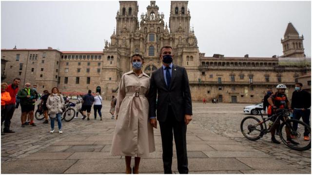 Díaz y Feijóo en el Obradoiro.