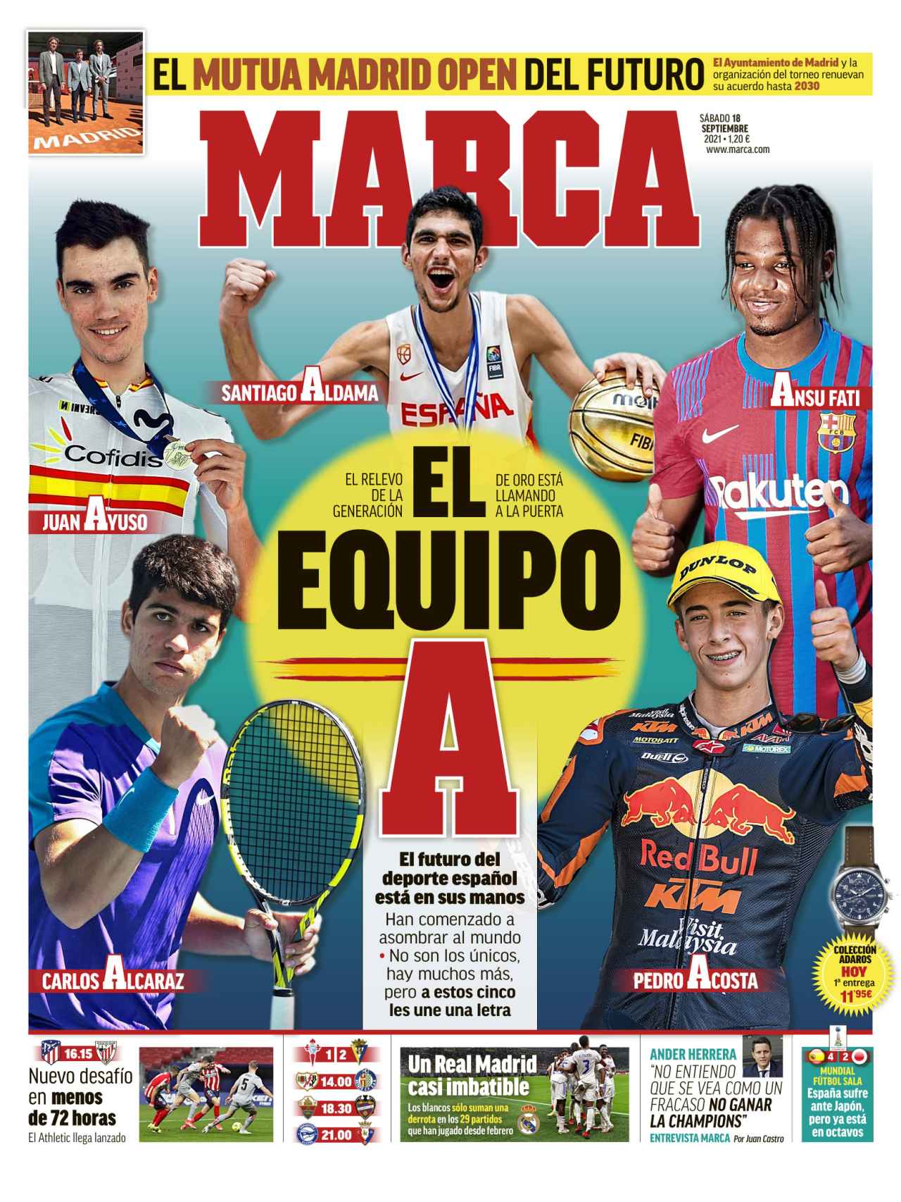 La portada del diario MARCA (18/09/2021)