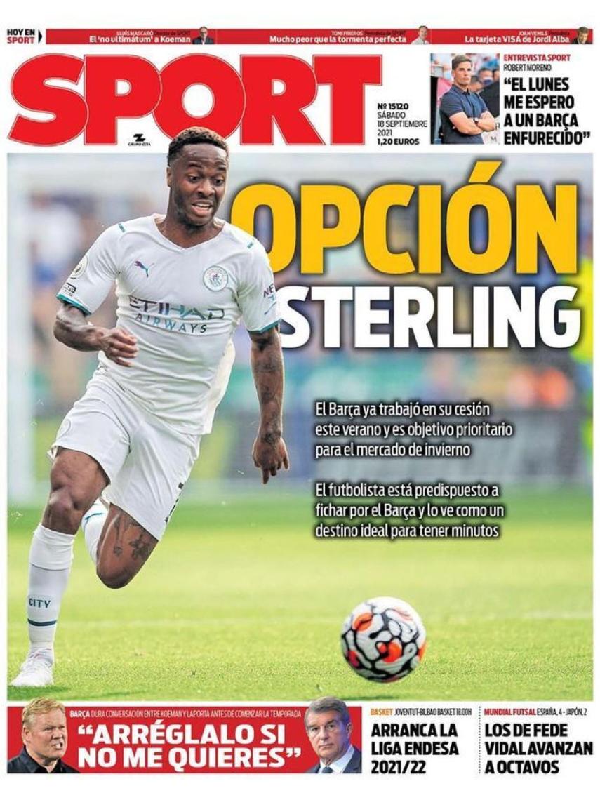 La portada del diario SPORT (18/09/2021)