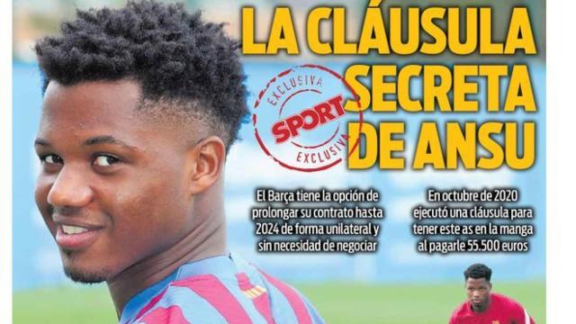 La portada del diario SPORT (19/09/2021)