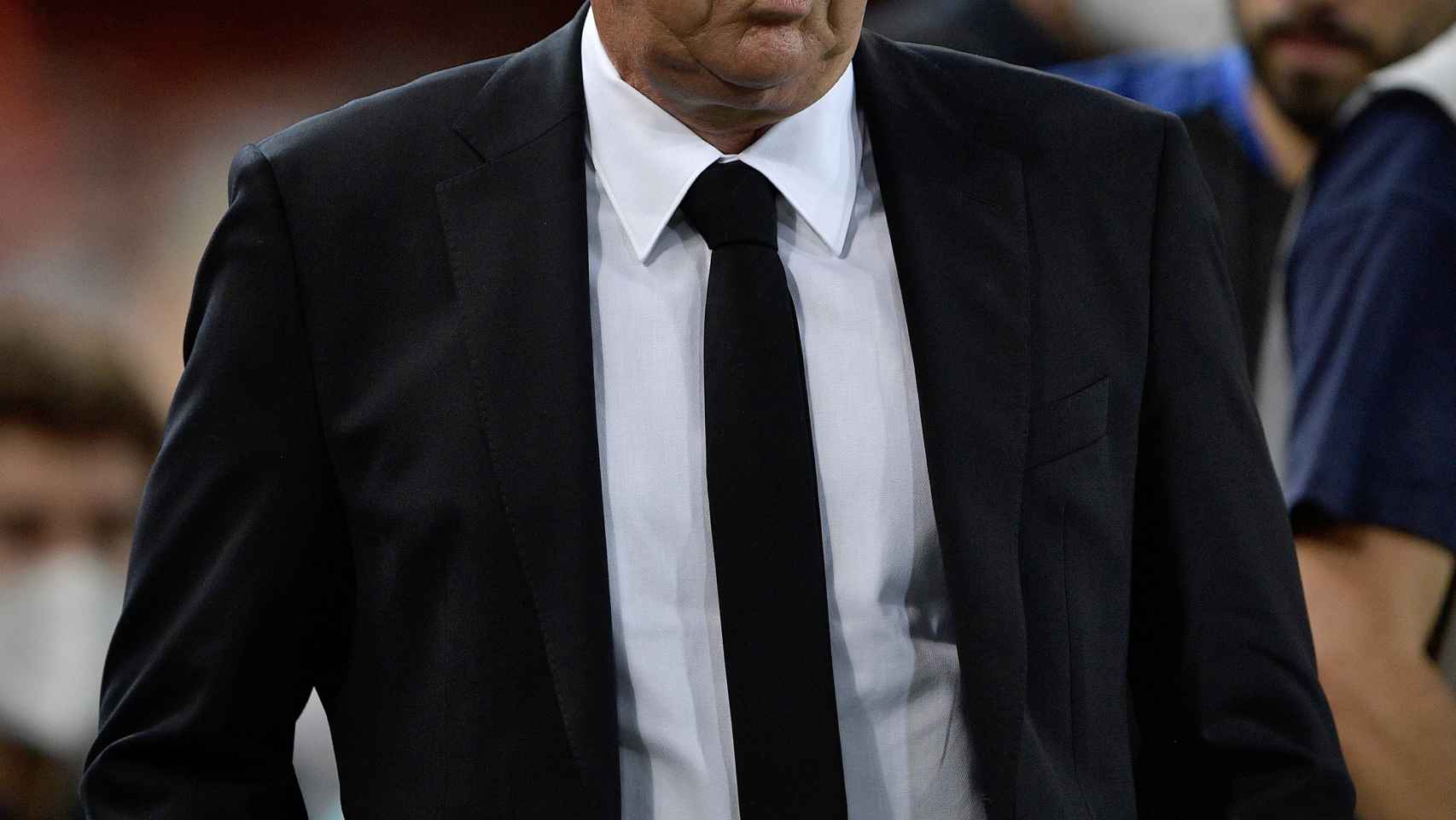 Carlo Ancelotti, durante el Valencia - Real Madrid