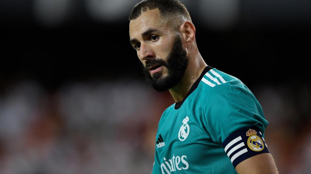 Karim Benzema, durante el partido ante el Valencia