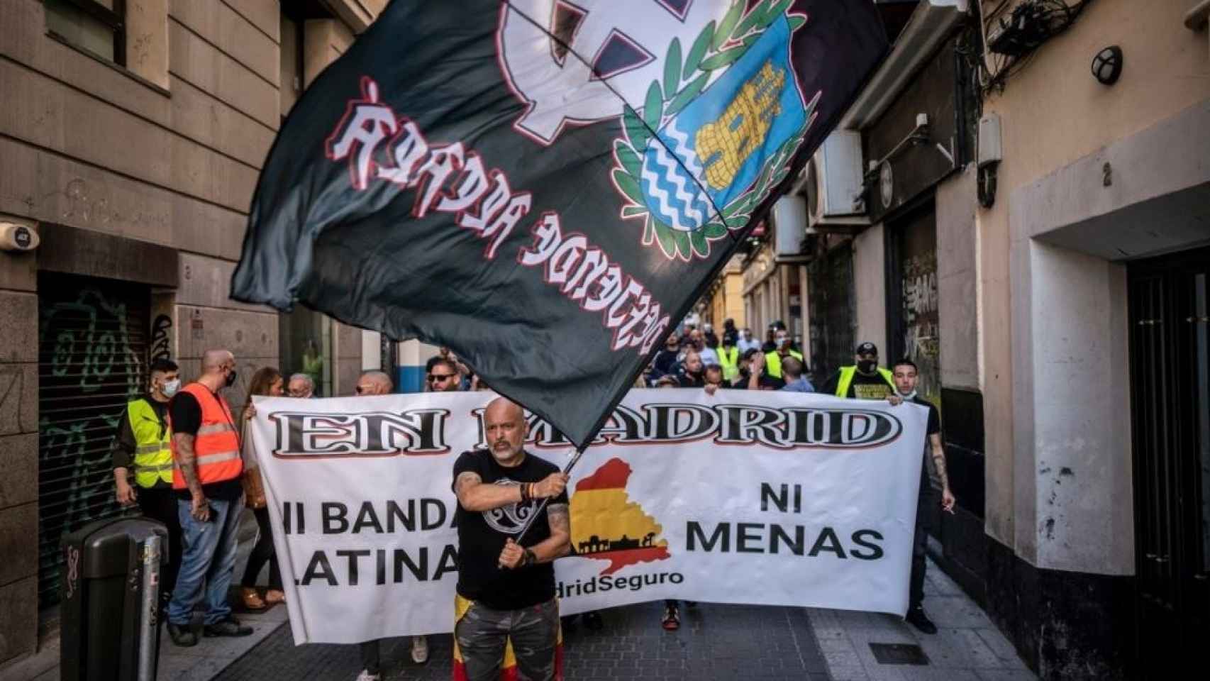 Manifestación neonazi en Chueca, Madrid.