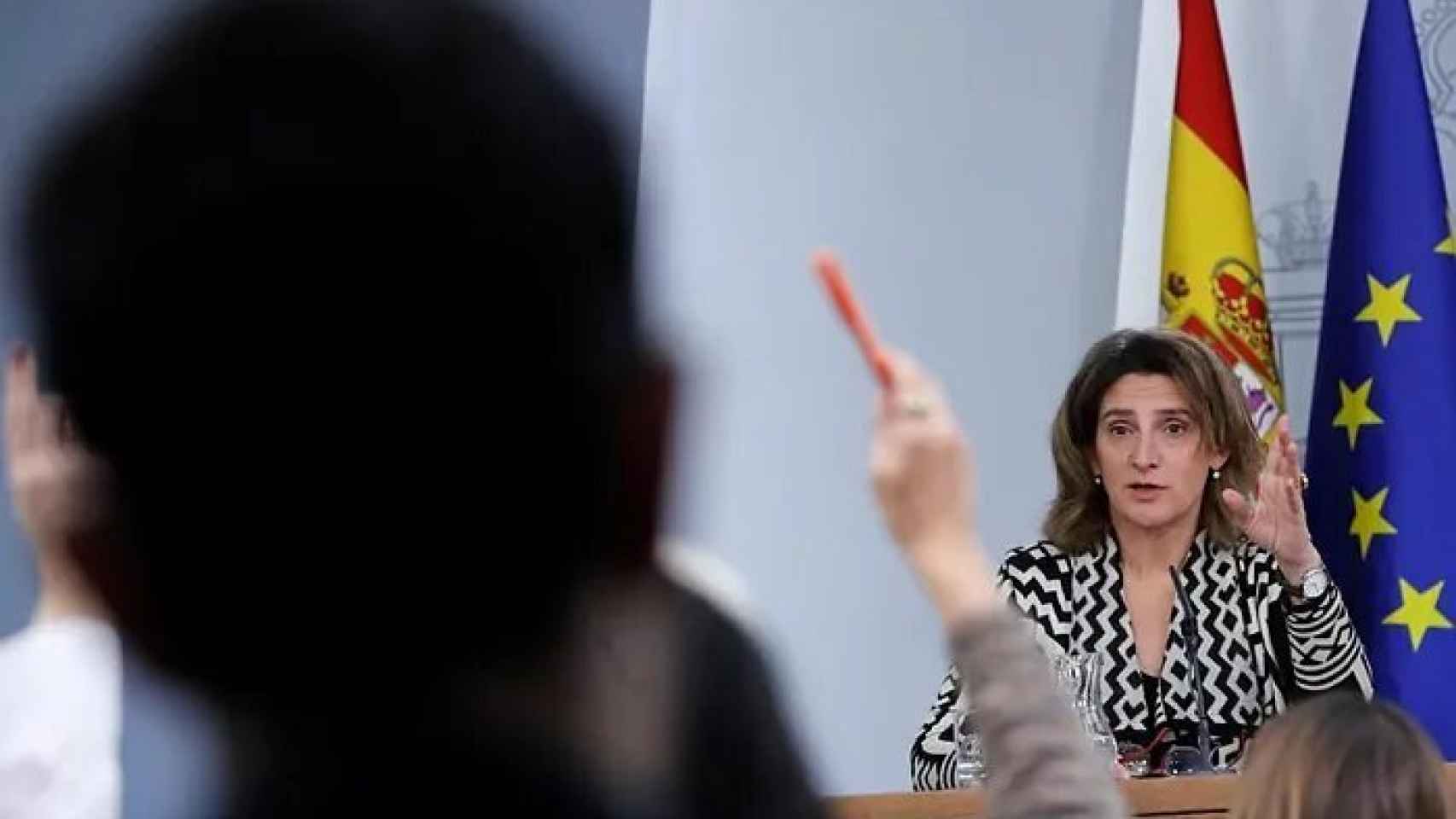 La vicepresidenta tercera del Gobierno, Teresa Ribera, en Moncloa.