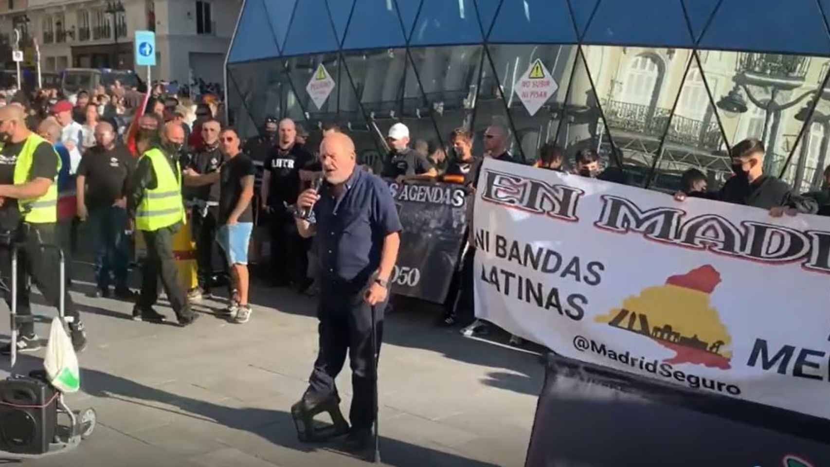 José Luis Roberto, 'El Cojo', durante la manifestación del sábado en Chueca.