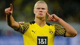Erling Haaland celebra un gol con el Borussia Dortmund en la 2021/2022