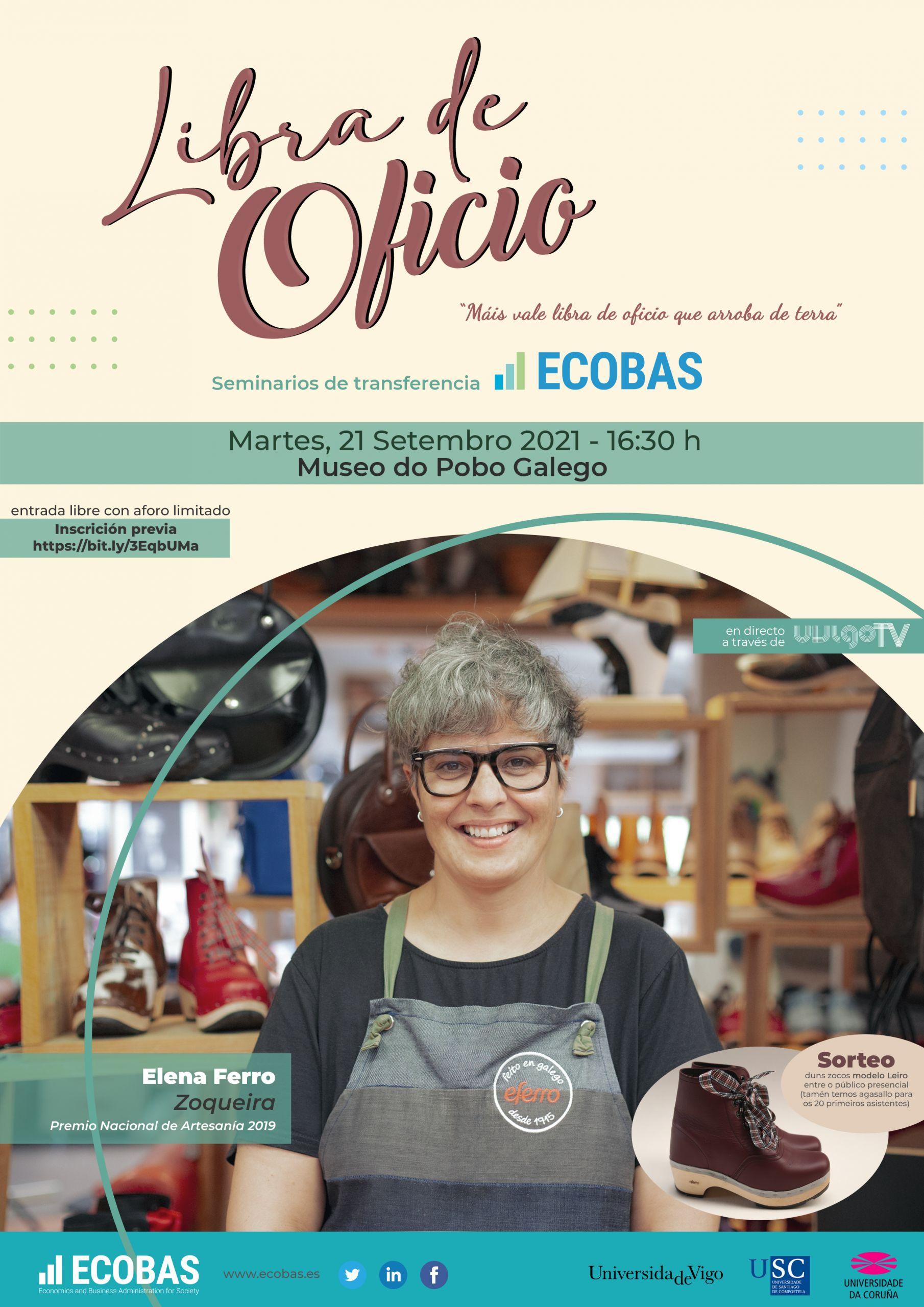 Cartel del seminario Libra de Oficio protagonizado por Elena Ferro