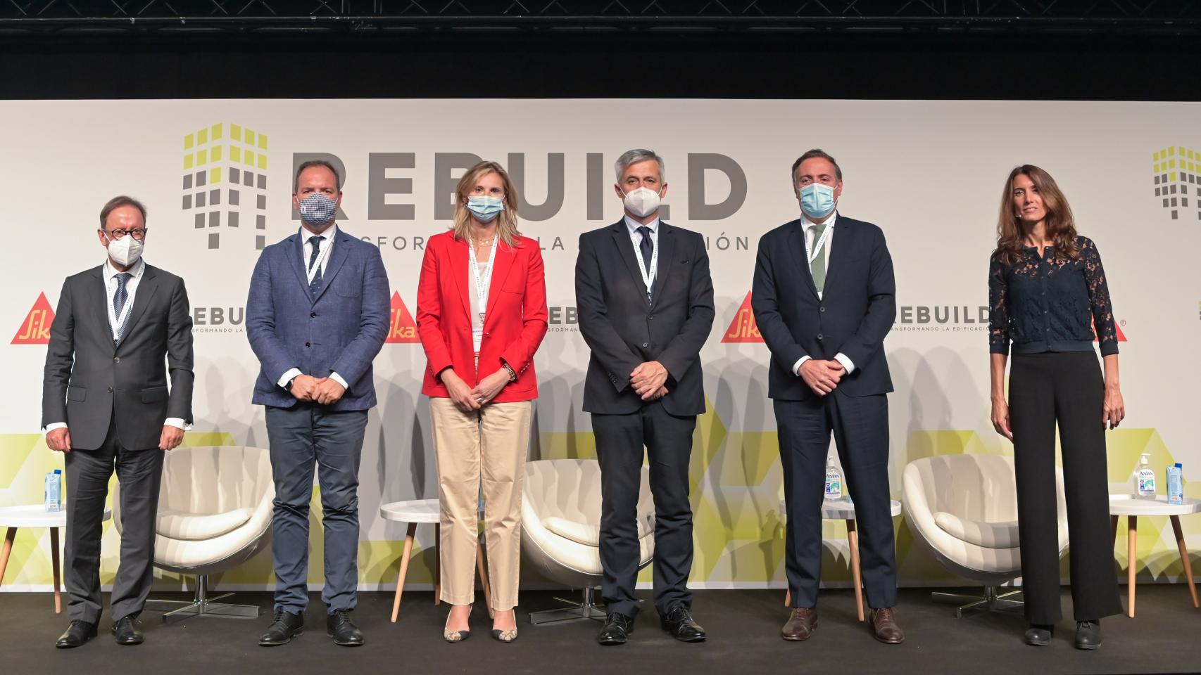 Pedro Jauregui, Mariano Fuentes, Paloma Martín, Francisco David Lucas, David Martínez y Gema Traveria inauguran REBUILD 2021 - FOTO:  Rebuild