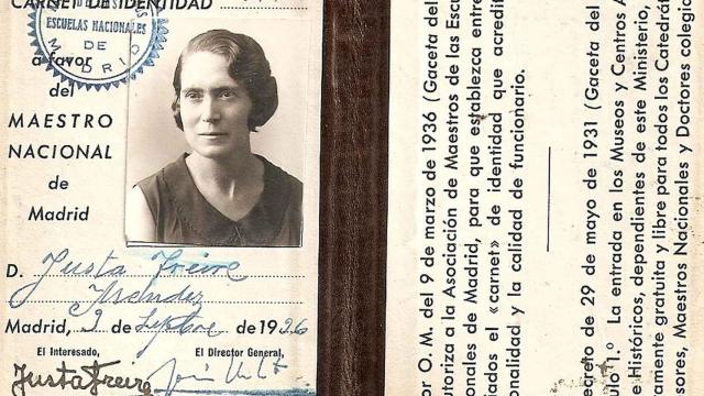 Carnet de maestra de la pedagoga zamorana Justa Freire