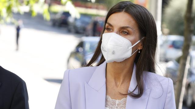 La reina Letizia a su llegada al evento internacional del 'Día Mundial de la Investigación en Cáncer'.