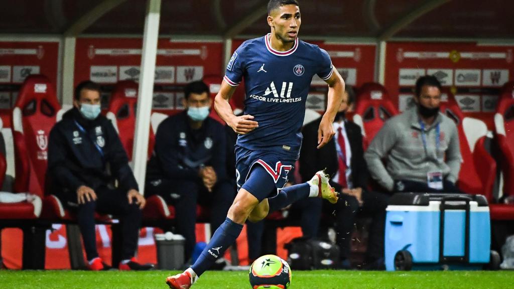 Achraf Hakimi, en un partido del PSG en la temporada 2021/2022